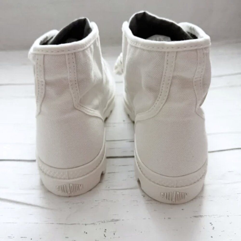 Palladium White Chunky Lug Sole Y2K High Top Vegan Combat Boots Sneakers Shoes - Picture 12 of 16